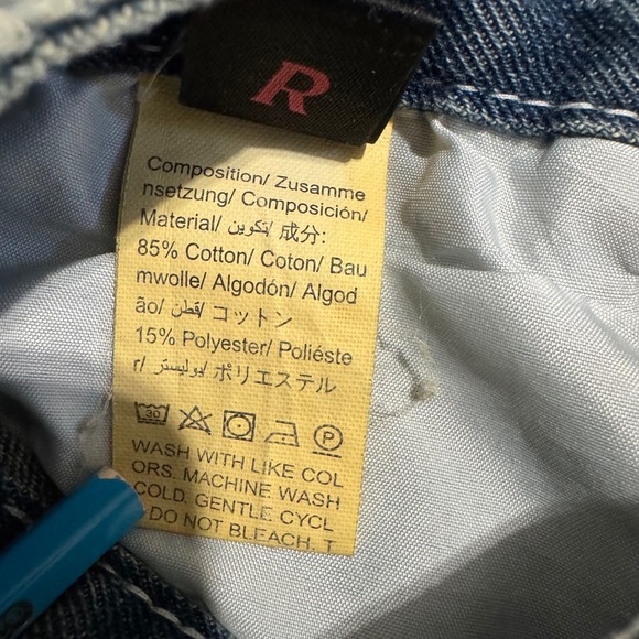 ROMWE Women's Blue Distressed Star Patch Wide Leg Skater Jeans Size M Frayed Y2K - Picture 10 of 11